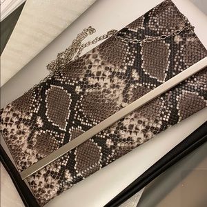 Missguided envelope crossbody clutch snakeskin